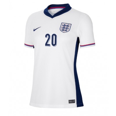 Fotbalové Dres Anglie Jarrod Bowen #20 Dámské Domácí ME 2024 Krátký Rukáv Fotbalové Dres Anglie Jarrod Bowen #20 Dámské Domácí ME 2024 Krátký Rukáv